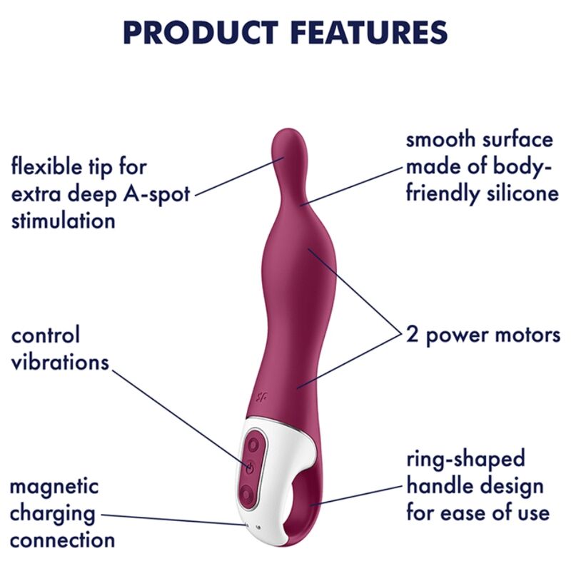 SATISFYER - VIBRADOR AMAZING 1 ASPOT BERRY - Sexshoptuga  Sexshoptuga 