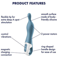 SATISFYER - VIBRADOR AMAZING 1 ASPOT AZUL - Sexshoptuga  Sexshoptuga 