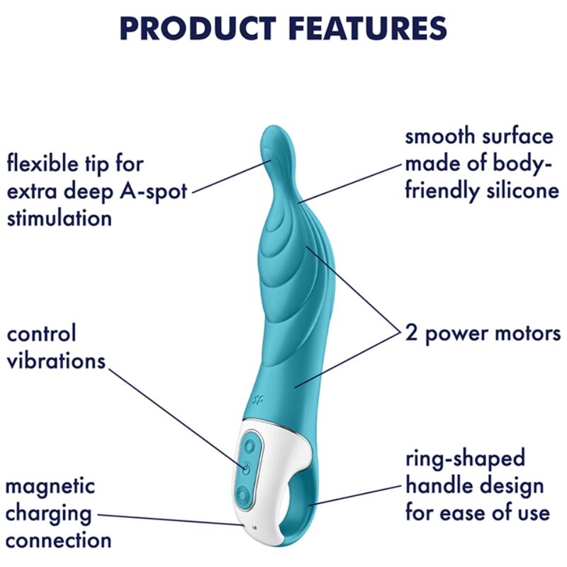 SATISFYER - VIBRADOR AMAZING 2 ASPOT TURQUESA - Sexshoptuga 