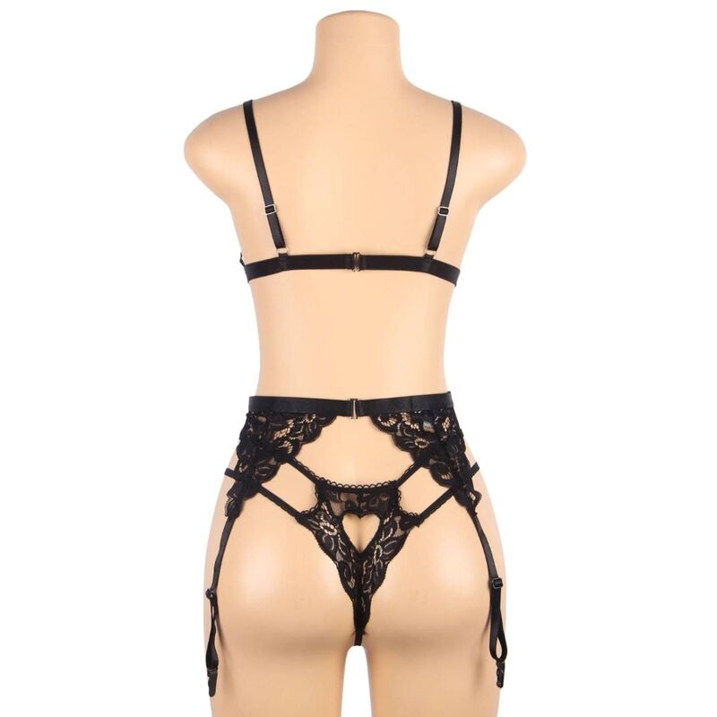 SUBBLIME - THREE PIECE SET BRA + GARTER BELT + PANTIES S/M Sexshoptuga 