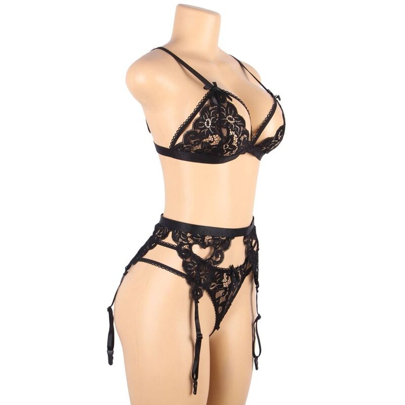 SUBBLIME - SET CONJUNTO DE TRÊS PEAS SUTI + CINTA LIGA + CALCINHA S/M - Sexshoptuga  Sexshoptuga 