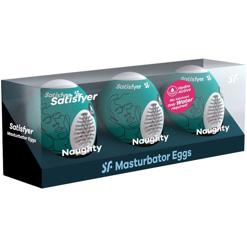 SATISFYER - 3 OVOS MASTURBADOR NAUGHTY - Sexshoptuga  Sexshoptuga 