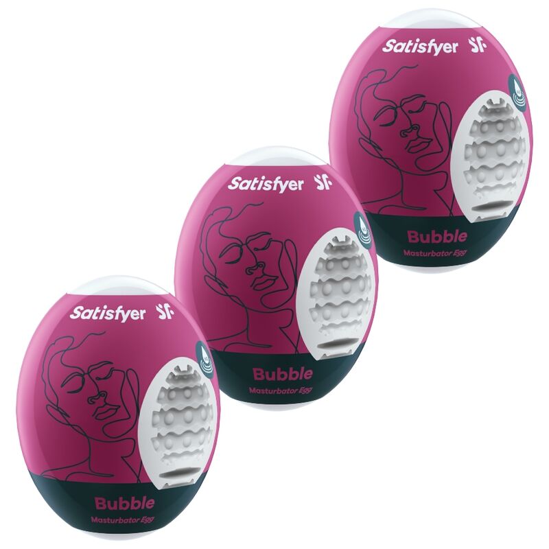 SATISFYER - 3 OVOS MASTURBADOR BUBBLE - Sexshoptuga  Sexshoptuga 