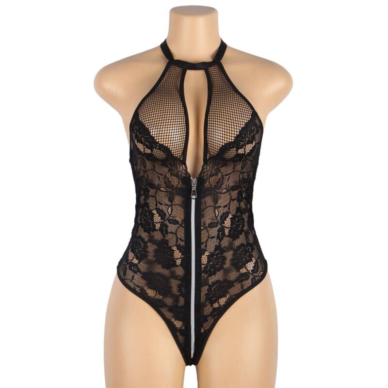 SUBBLIME - TEDDY ZÍPER DE RENDA FLORAL S/M - Sexshoptuga  Sexshoptuga 