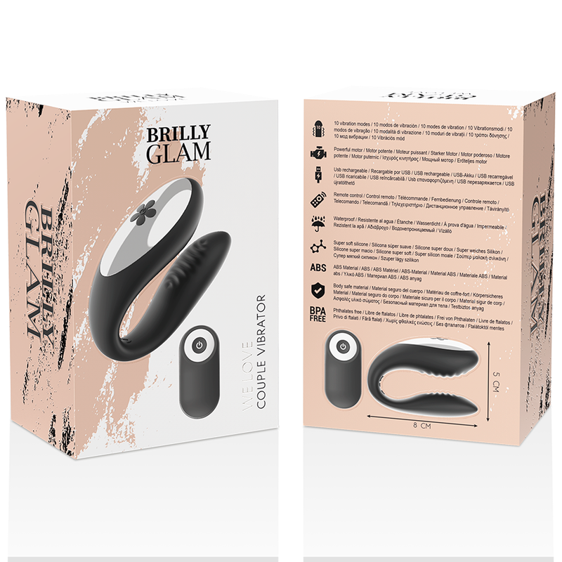 BRILLY GLAM - AMAMOS PARCEIROS CONTROLE REMOTO PRETO - Sexshoptuga  Sexshoptuga 