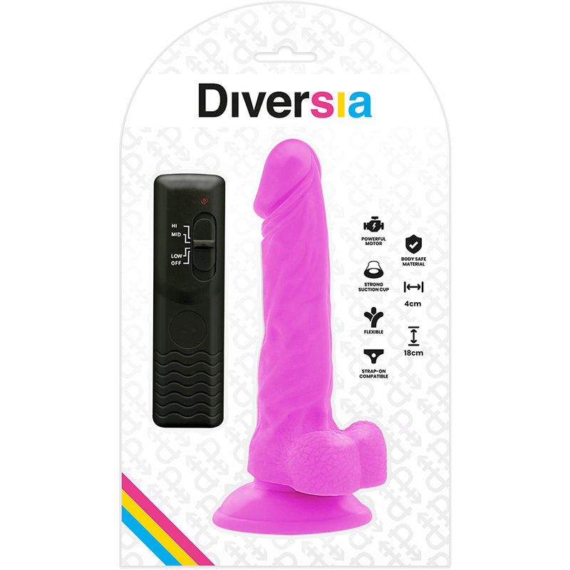 DIVERSIA - FLEXÍVEL VIBRATÓRIO ROXO 18 CM -O- 4 CM - Sexshoptuga  Sexshoptuga 