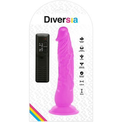 DIVERSIA - FLEXÍVEL VIBRAO VIBRANTE ROXO 21 CM -O- 4.9 CM - Sexshoptuga 