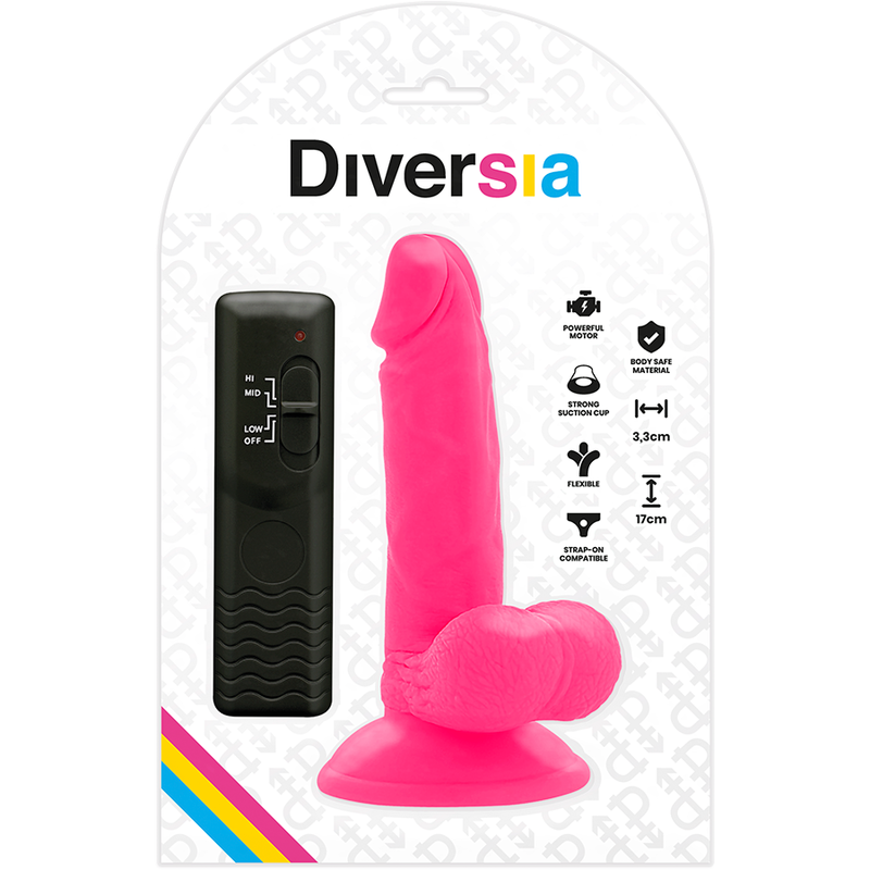 DIVERSIA - FLEXÍVEL VIBRAO VIBRAO ROSA 17 CM -O- 3.3 CM - Sexshoptuga  Sexshoptuga 