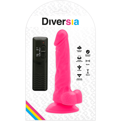 DIVERSIA - VIBRAO FLEXÍVEL DIVERSIA ROSA 18 CM -O- 4 CM - Sexshoptuga 