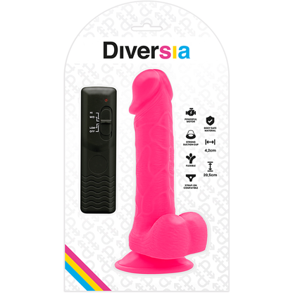 DIVERSIA - VIBRAO FLEXÍVEL DIVERSIA ROSA 20.5 CM -O- 4.2 CM - Sexshoptuga 