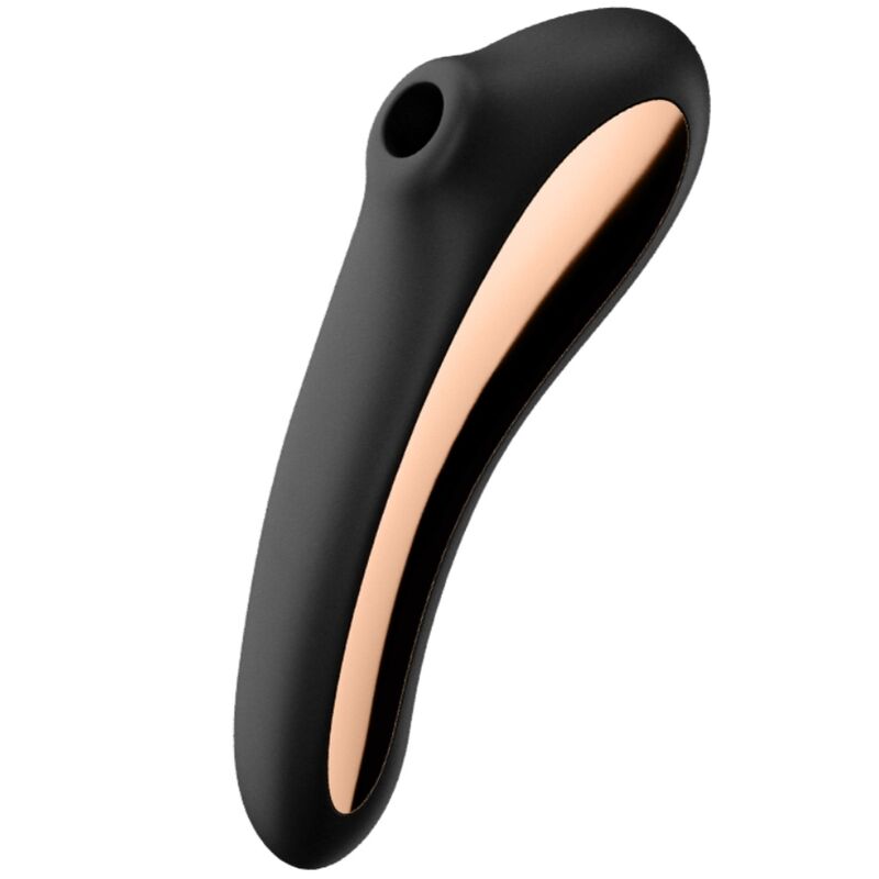 SATISFYER - VIBRADOR DE PULSO DE AR DUAL KISS PRETO - Sexshoptuga  Sexshoptuga 