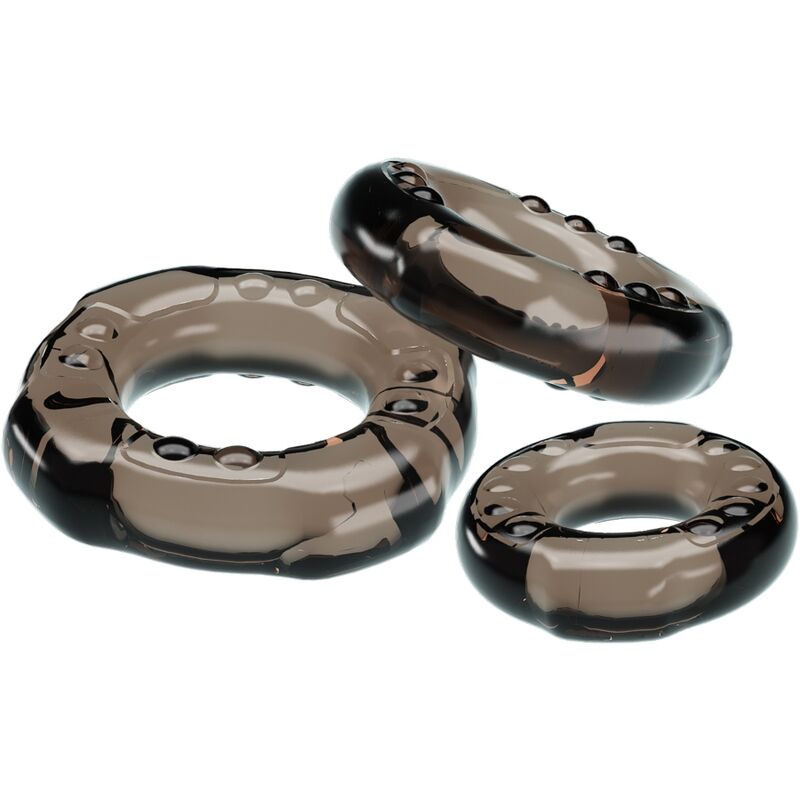 BAILE - COCK RINGS YVONNE CONJUNTO 3 ANÉIS PARA PÉNIS - Sexshoptuga 