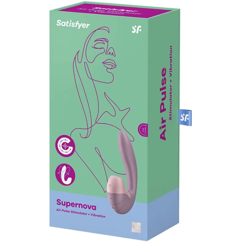 SATISFYER - ESTIMULADOR DE PULSO DE AR SUPERNOVA E VIBRAO BRANCO - Sexshoptuga  Sexshoptuga 