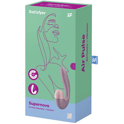 SATISFYER - ESTIMULADOR DE PULSO DE AR SUPERNOVA E VIBRAO BRANCO - Sexshoptuga 