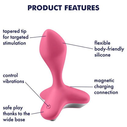 SATISFYER - GAME CHANGER PLUG VIBRADOR ROSA - Sexshoptuga 