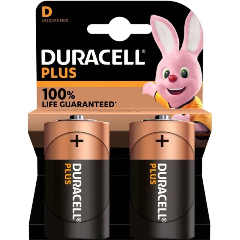 DURACELL - BATERIA ALCALINA PLUS POWER 100 D LR20 2 UNIDADES - Sexshoptuga  Sexshoptuga 