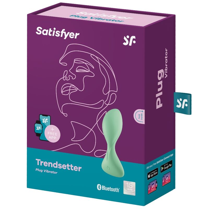 SATISFYER - APLICATIVO DE PLUGUE VIBRATÓRIO TRENDSETTER PRETO - Sexshoptuga  Sexshoptuga 