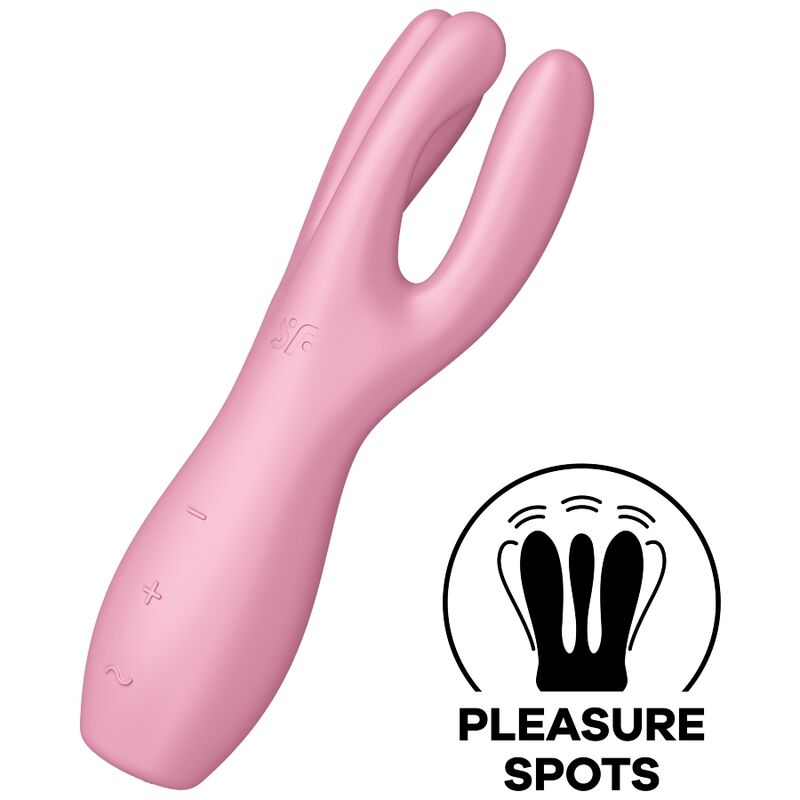 SATISFYER - VIBRADOR THREESOME 3 ROSA - Sexshoptuga  Sexshoptuga 