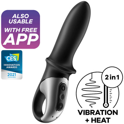 SATISFYER - APLICATIVO VIBRADOR ANAL HOT PASSION PRETO - Sexshoptuga 