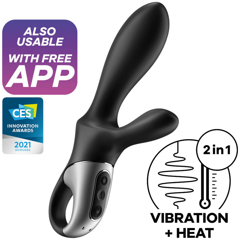 SATISFYER - HEAT CLIMAX+ APP VIBRADOR ANAL PRETO - Sexshoptuga  Sexshoptuga 