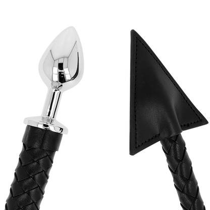 OHMAMA FETISH DEVIL''S CAUDA COURO E METAL PLUG 7 CM - Sexshoptuga 