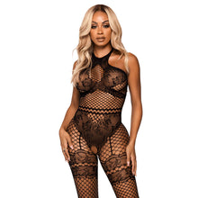 LEG AVENUE - NET HALTER BODYSTOCKING TAMANHO ÚNICO - PRETO - Sexshoptuga 