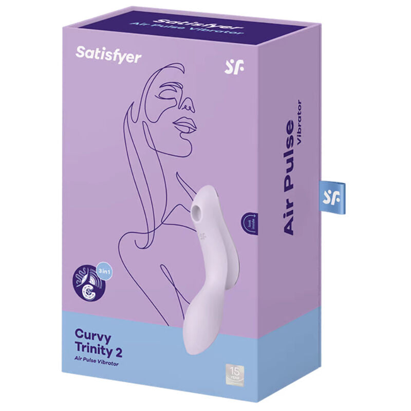 SATISFYER - VIBRADOR DE PULSO DE AR CURVY TRINITY 2 PRETO - Sexshoptuga  Sexshoptuga 