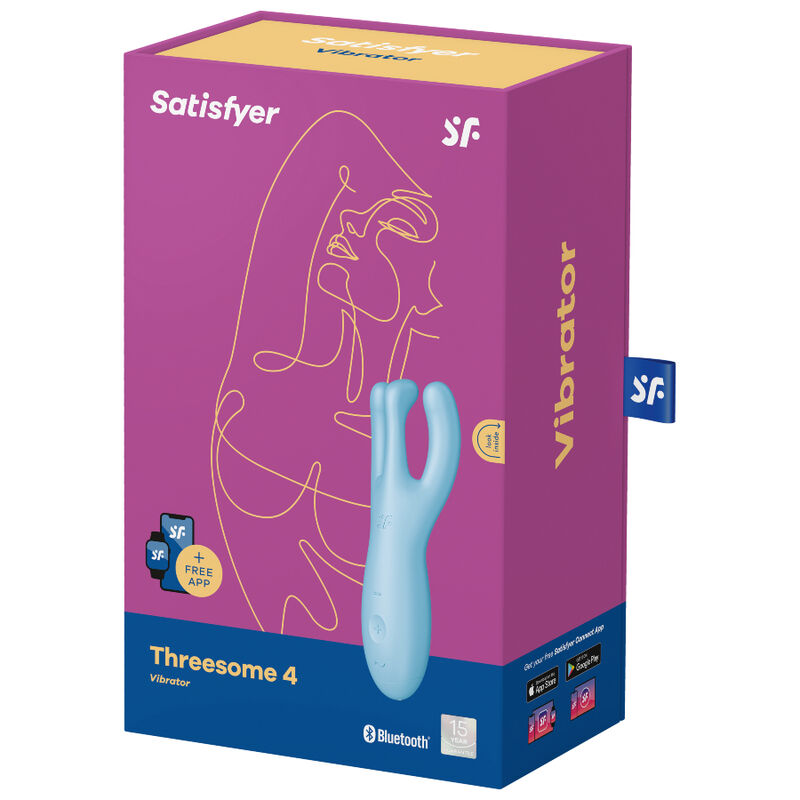 SATISFYER - APP VIBRADOR THREESOME 4 ROSA - Sexshoptuga  Sexshoptuga 