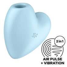 SATISFYER - CUTIE HEART ESTIMULADOR DE PULSO E VIBRADOR DE AR AZUL - Sexshoptuga 