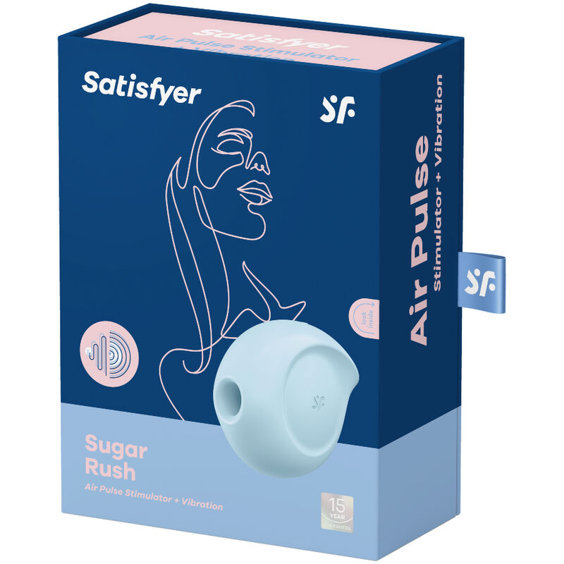 SATISFYER - ESTIMULADOR DE PULSO DE AR SUGAR RUSH E VIBRADOR ROSA - Sexshoptuga  Sexshoptuga 