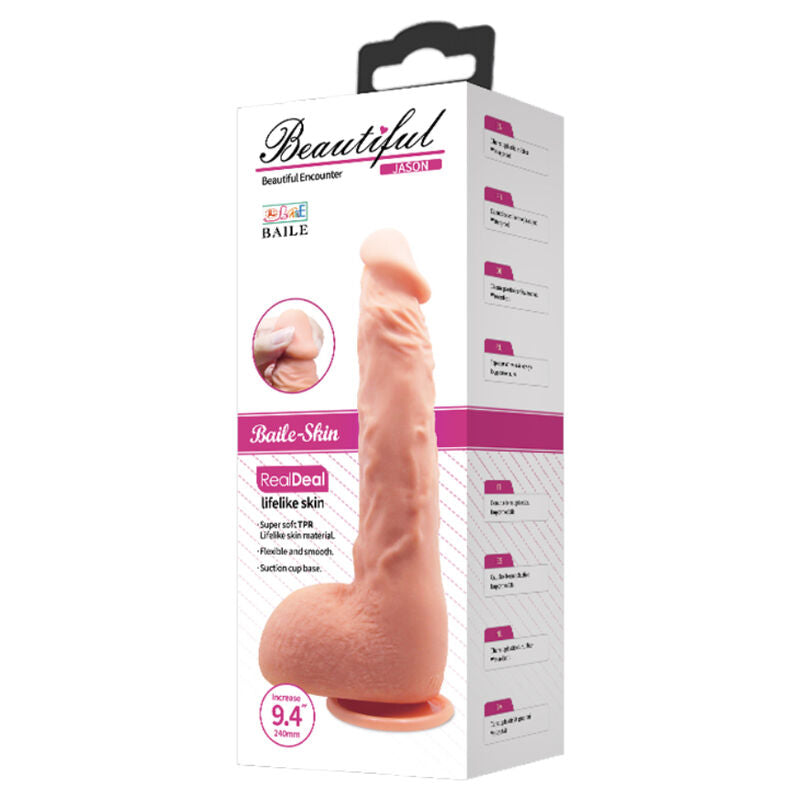 BAILE - DILDO REALISTA JASON NATURAL 24 CM - Sexshoptuga  Sexshoptuga 