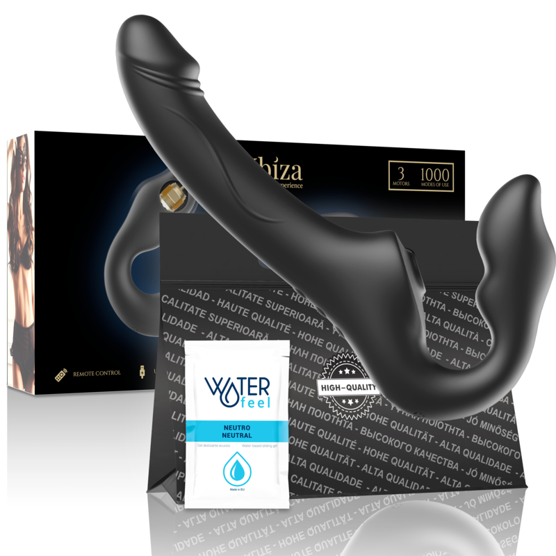 IBIZA - VIBRADOR STRAPLESS DE CONTROLE REMOTO 3 MOTORES 1000 COMBINAÕES. - Sexshoptuga 