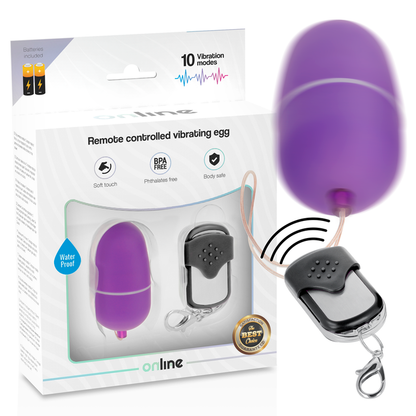 ONLINE - OVO VIBRANTE COM CONTROLE REMOTO M LILAC - Sexshoptuga 