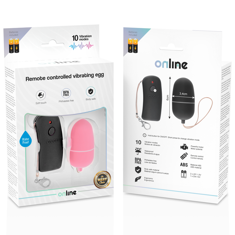 ONLINE - OVO VIBRANTE COM CONTROLE REMOTO ROSA - Sexshoptuga 