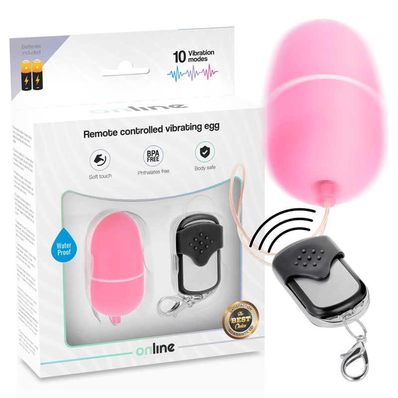 ONLINE - OVO VIBRANTE COM CONTROLE REMOTO M ROSA - Sexshoptuga 