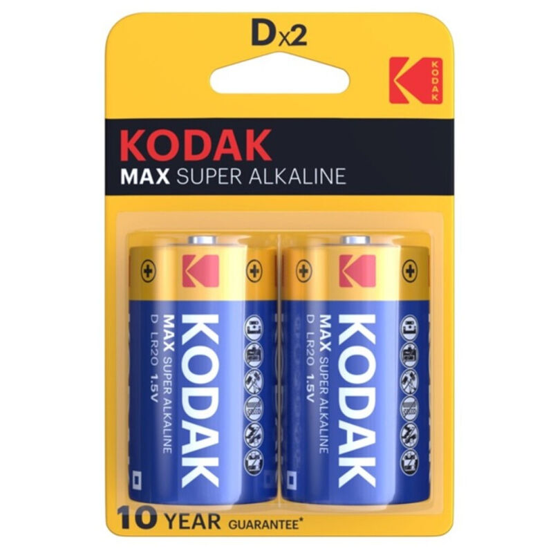 KODAK - BATERIA ALCALINA MAX D LR20 2 UNIDADES - Sexshoptuga 