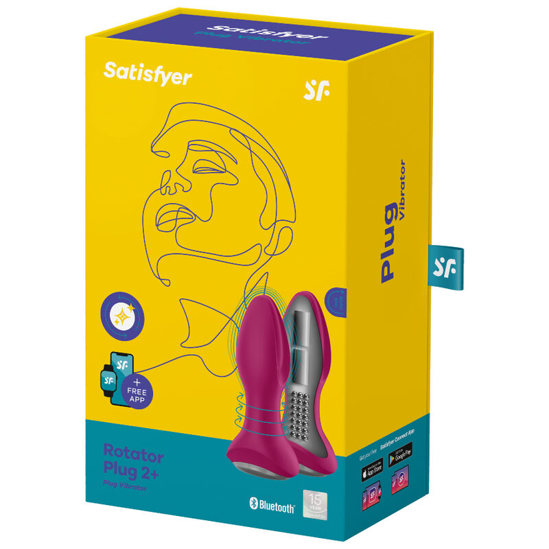 SATISFYER - ROTATOR PLUG 2+ APLICATIVO VIBRATÓRIO PRETO - Sexshoptuga  Sexshoptuga 