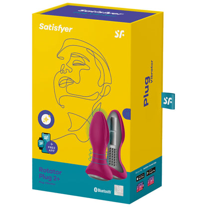 SATISFYER - ROTATOR PLUG 2+ APLICATIVO VIBRATÓRIO PRETO - Sexshoptuga 