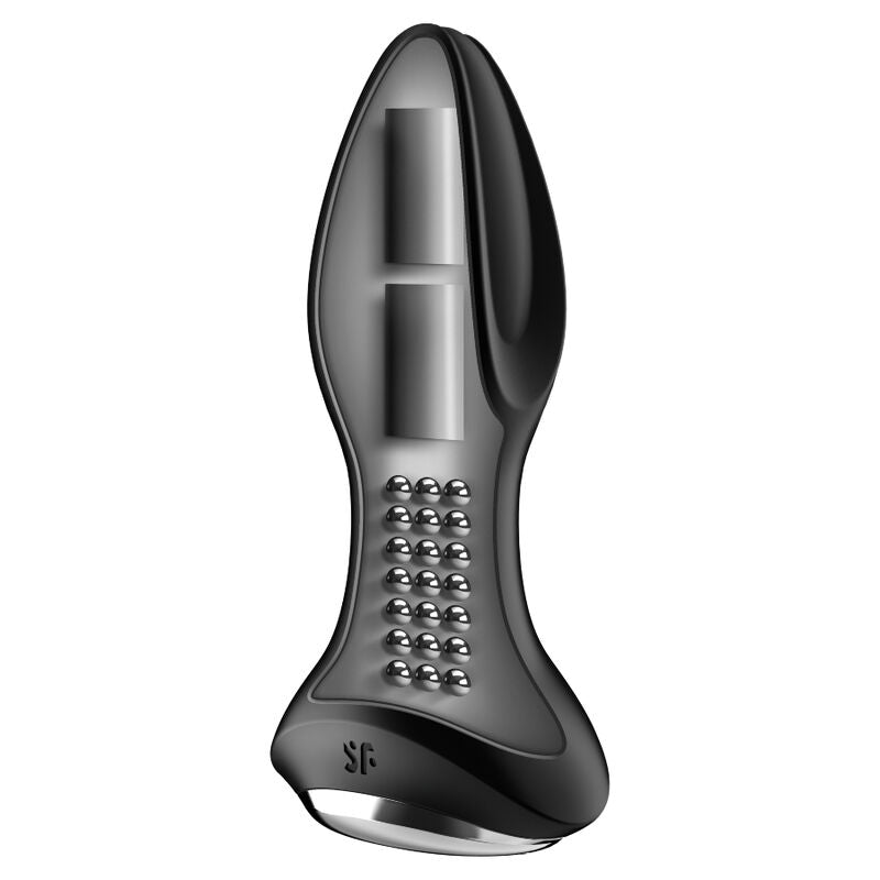 SATISFYER - ROTATOR PLUG 2+ APLICATIVO VIBRATÓRIO PRETO - Sexshoptuga  Sexshoptuga 