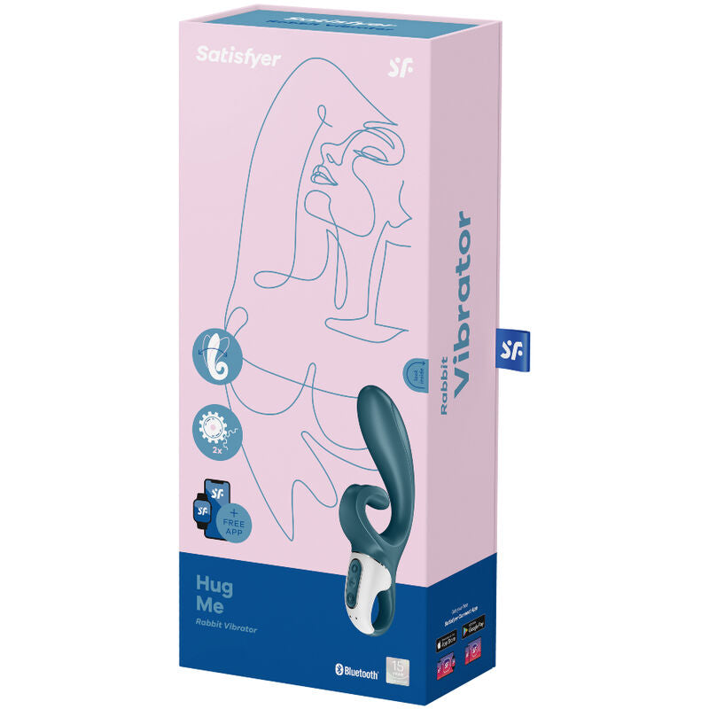 SATISFYER - APLICATIVO VIBRADOR DE COELHO HUG ME ROSA - Sexshoptuga  Sexshoptuga 