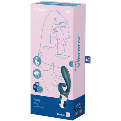 SATISFYER - APLICATIVO VIBRADOR DE COELHO HUG ME ROSA - Sexshoptuga 