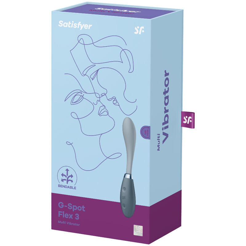 SATISFYER - MULTI VIBRADOR G-SPOT FLEX 3 CINZA - Sexshoptuga 