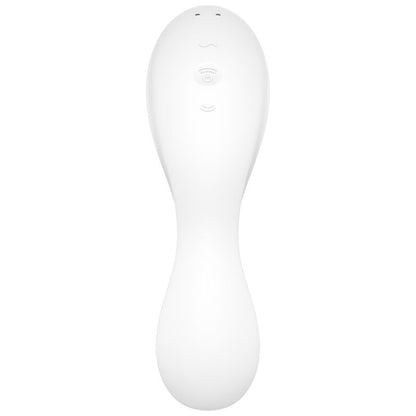 SATISFYER - CURVY TRINITY 5 ESTIMULADOR DE PULSO DE AR E APLICATIVO VIBRADOR BRANCO - Sexshoptuga 