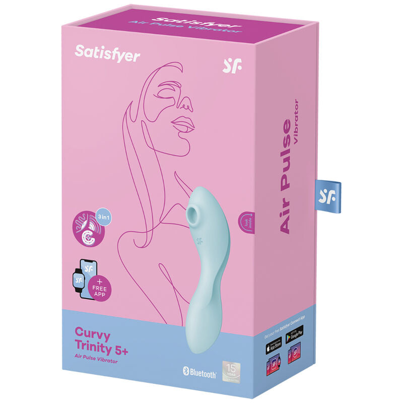 SATISFYER - CURVY TRINITY 5 ESTIMULADOR DE PULSO DE AR E APLICATIVO VIBRADOR BRANCO - Sexshoptuga  Sexshoptuga 