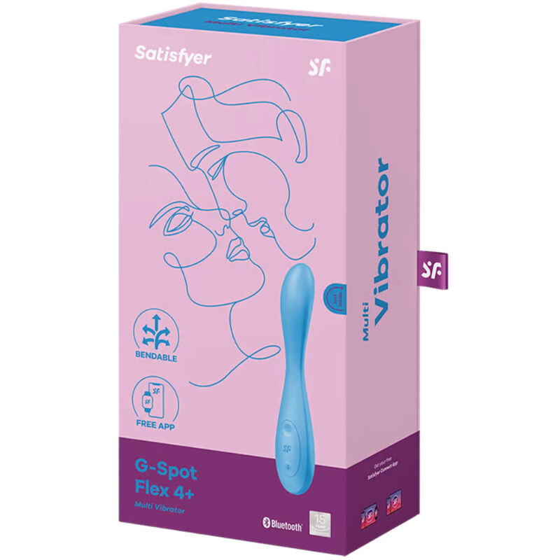 SATISFYER - APLICATIVO MULTIVIBRADOR G-SPOT FLEX 4+ AZUL - Sexshoptuga  Sexshoptuga 