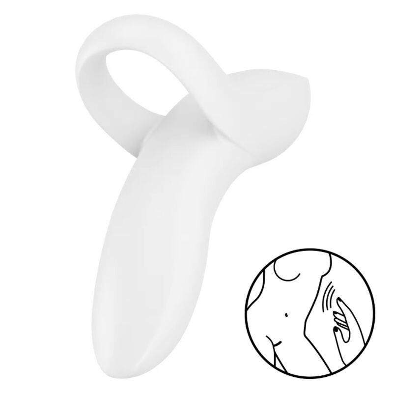 SATISFYER - VIBRADOR DE DEDO BOLD LOVER BRANCO - Sexshoptuga  Sexshoptuga 