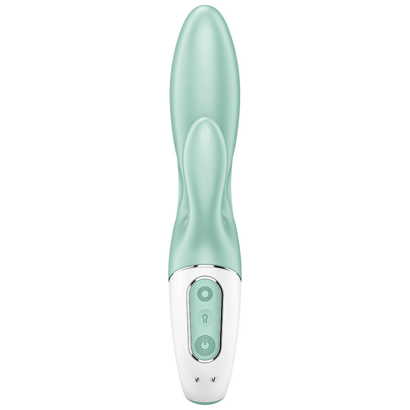 SATISFYER - AIR PUMP BUNNY 5+ APLICATIVO VIBRADOR DE COELHO INFLVEL VERDE - Sexshoptuga  Sexshoptuga 