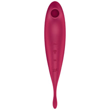 SATISFYER - TWIRLING PRO+ ESTIMULADOR DE PULSO DE AR E APLICATIVO VIBRADOR VERMELHO - Sexshoptuga  Sexshoptuga 