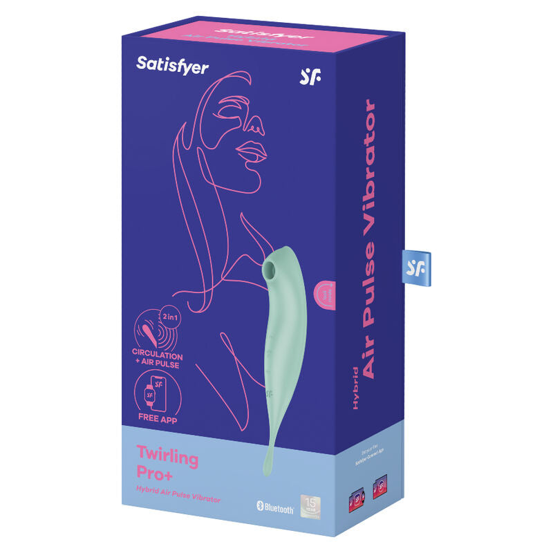 SATISFYER - TWIRLING PRO+ ESTIMULADOR DE PULSO DE AR E APLICATIVO VIBRADOR VERMELHO - Sexshoptuga  Sexshoptuga 