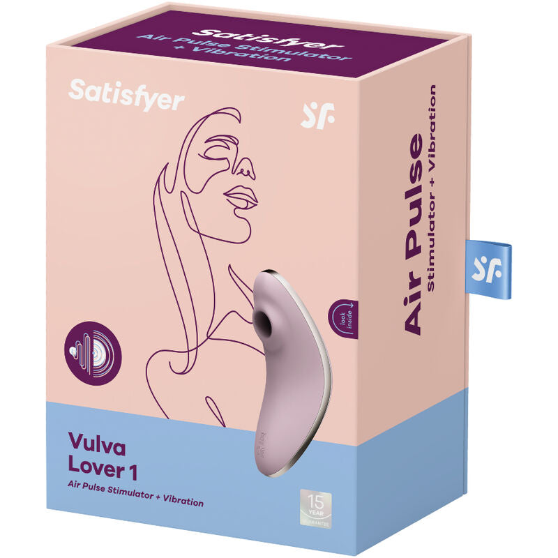 SATISFYER - VULVA LOVER 1 ESTIMULADOR E VIBRADOR DE PULSO DE AR VIOLETA - Sexshoptuga  Sexshoptuga 